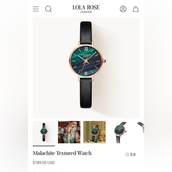 Lola Rose Malachite Textured Watch - Picture 10 of 10